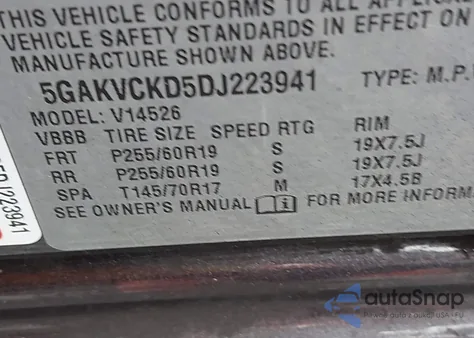 2013 Buick Enclave Leather from USA, damaged, VIN 5GAKVCKD5DJ223941